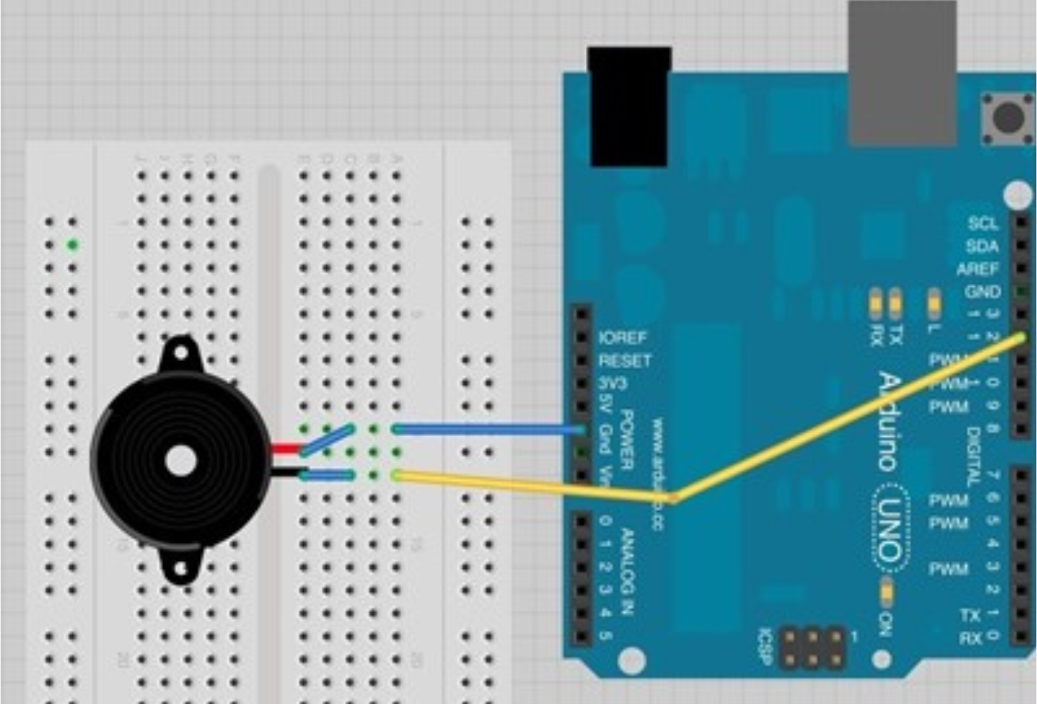 rangkaian buzzer arduino