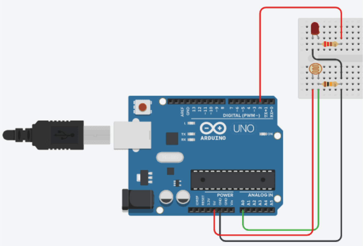 rangkaian sensor cahaya ldr